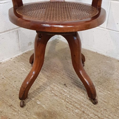fig 2. ANTIQUE LATE VICTORIAN WALNUT SWIVEL DESK CHAIR C1890