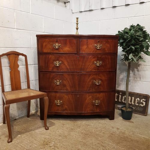 Antique Regency Mahogany Bow Front Chest of Drawers C1820