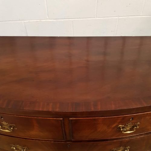 fig 2. ANTIQUE REGENCY MAHOGANY BOW FRONT CHEST OF DRAWERS C1820