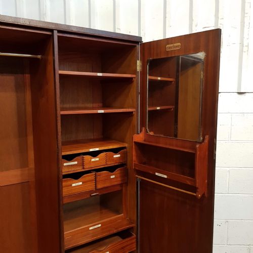 fig 1. ANTIQUE OAK GENTS COMPACTUM WARDROBE C1920