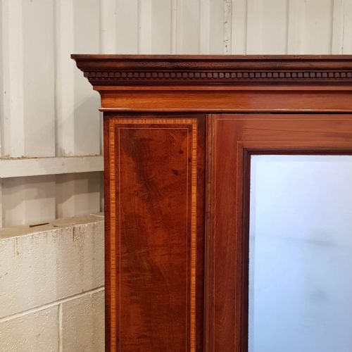 fig 1. ANTIQUE EDWARDIAN REGENCY INLAID MAHOGANY SINGLE WARDROBE C1900