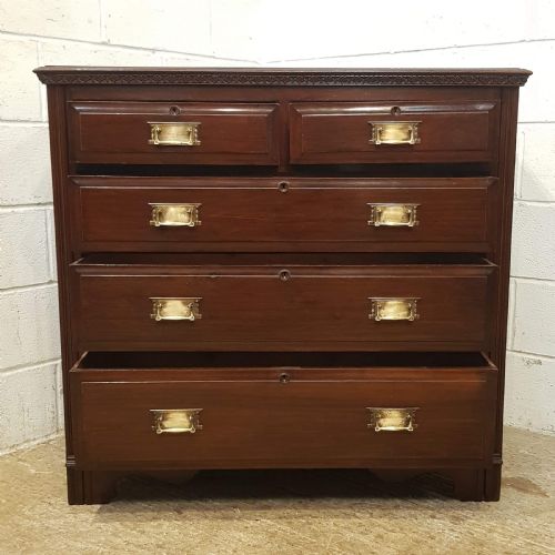 fig 2. ANTIQUE EDWARDIAN MAHOGANY CHEST OF DRAWERS C1900