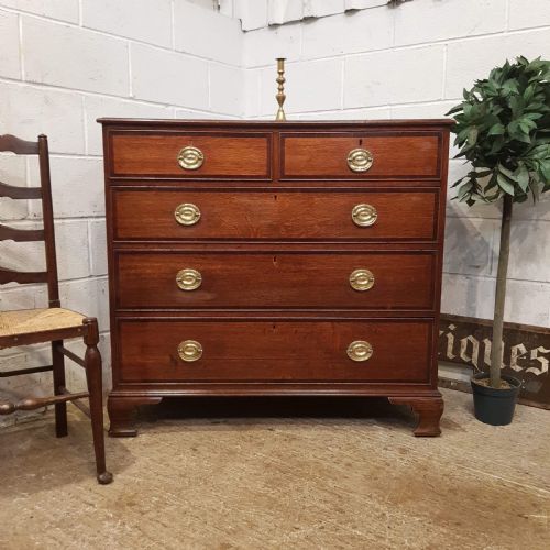 Antique 18th Century Period Oak & Mahogany Chest of Drawers C1780