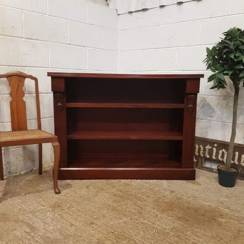 Antique Victorian Mahogany Open Bookcase C1880