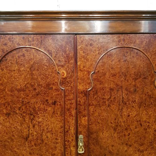 fig 2. ANTIQUE BURR WALNUT SMALL DOUBLE WARDROBE C1920