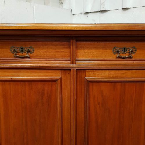 fig 1. ANTIQUE LATE 19TH CENTURY FRENCH MAHOGANY LINEN CUPBOARD C1890