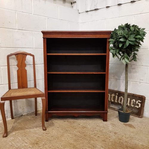 Antique Edwardian Mahogany Open Bookcase C1900