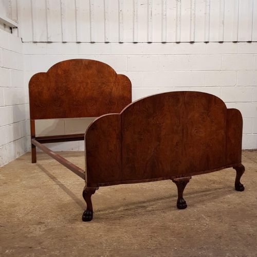 Antique Burr Walnut Double Bed C1920