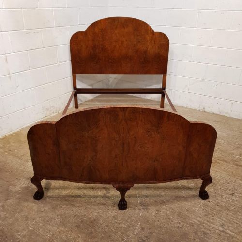 fig 1. ANTIQUE BURR WALNUT DOUBLE BED C1920
