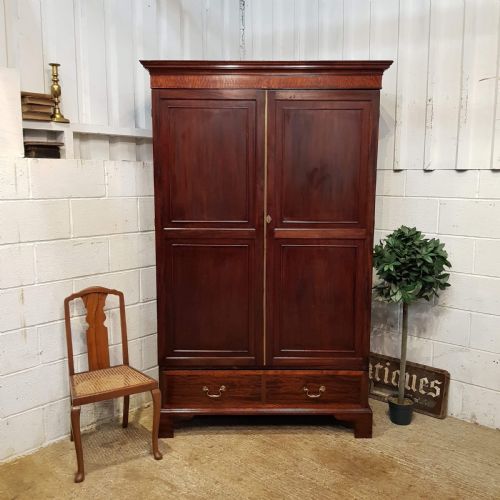 Antique Regency Mahogany Double Wardrobe C1820