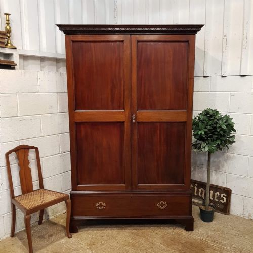 Antique Late Georgian Period Mahogany Double Wardrobe C1800