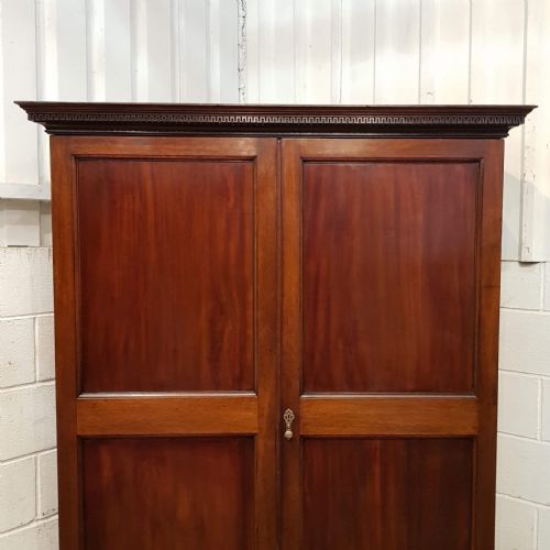fig 2. ANTIQUE LATE GEORGIAN PERIOD MAHOGANY DOUBLE WARDROBE C1800