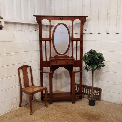 Antique Edwardian Mahogany Hall Stand C1900