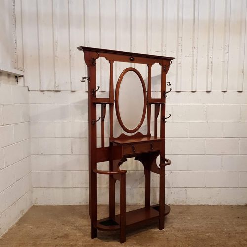 fig 2. ANTIQUE EDWARDIAN MAHOGANY HALL STAND C1900