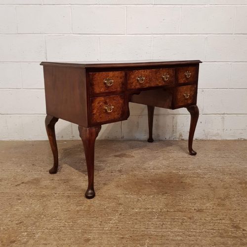 fig 1. ANTIQUE BURR WALNUT LADIES WRITING DESK C1920