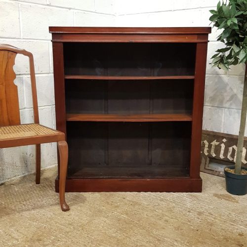 Antique Small Victorian Mahogany Open Bookcase C1880