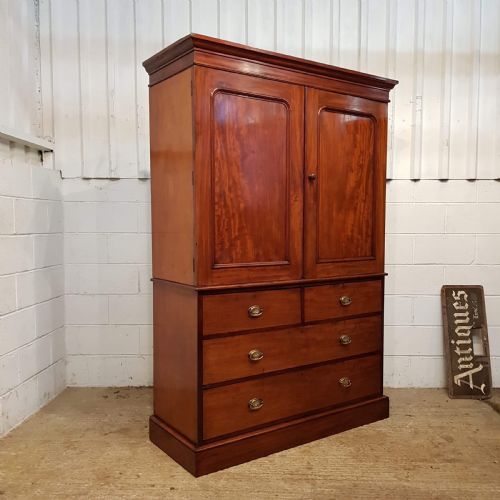 fig 2. ANTIQUE VICTORIAN MAHOGANY CLOTHES PRESS C1880