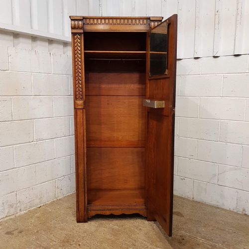 fig 2. ANTIQUE CARVED OAK HALL WARDROBE C1920