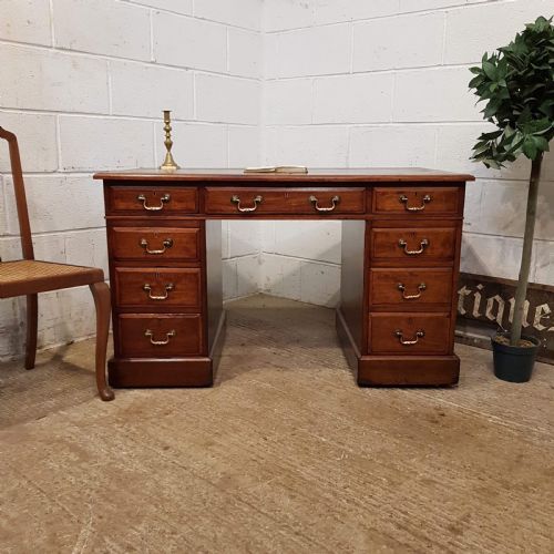 fig 1. ANTIQUE LATE VICTORIAN MAHOGANY TWIN PEDESTAL DESK C1890
