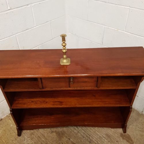 fig 1. ANTIQUE ART NOUVEAU MAHOGANY OPEN BOOKCASE C1890
