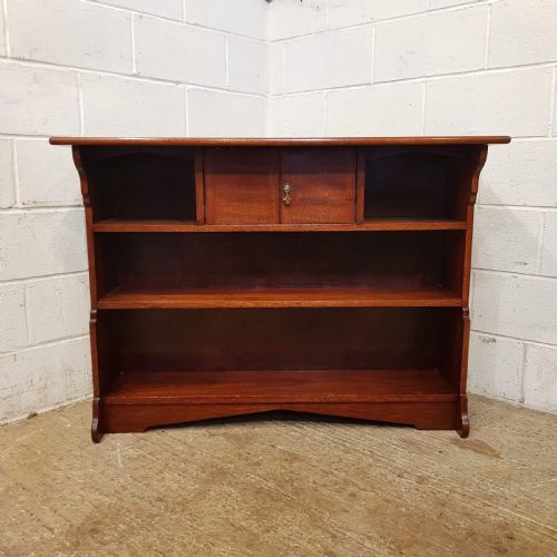 fig 2. ANTIQUE ART NOUVEAU MAHOGANY OPEN BOOKCASE C1890
