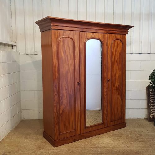 fig 1. ANTIQUE SMALL VICTORIAN MAHOGANY TRIPLE WARDROBE COMPACTUM C1880