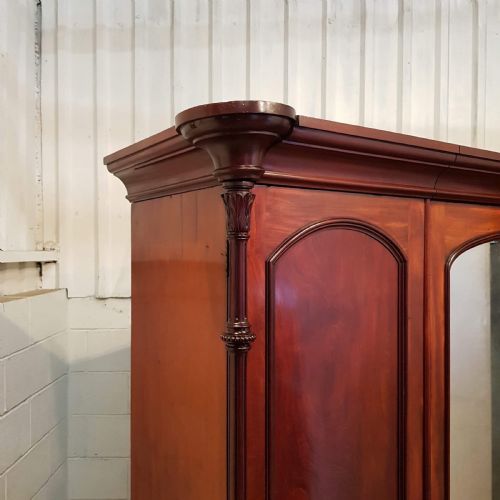 fig 1. ANTIQUE LARGE VICTORIAN MAHOGANY TRIPLE WARDROBE C1880