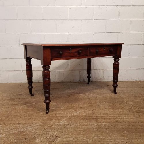 fig 2. ANTIQUE VICTORIAN MAHOGANY LEATHER TOP WRITING LIBRARY TABLE C1880