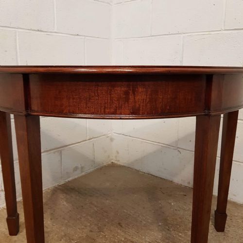 fig 1. ANTIQUE PAIR LATE VICTORIAN MAHOGANY DEMI LUNE SIDE TABLES C1890