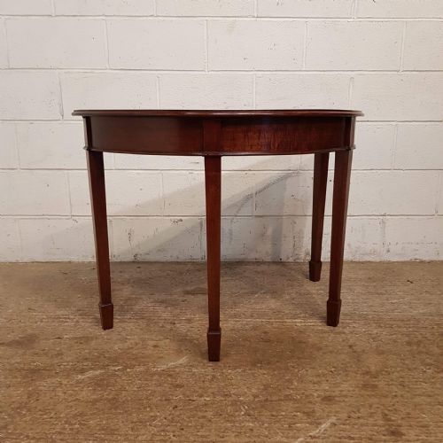fig 2. ANTIQUE PAIR LATE VICTORIAN MAHOGANY DEMI LUNE SIDE TABLES C1890