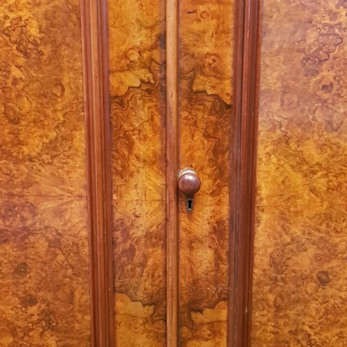 fig 1. ANTIQUE VICTORIAN BURR WALNUT DOUBLE WARDROBE C1880
