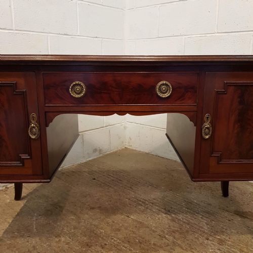 fig 1. ANTIQUE MAHOGANY SHERATON LEATHER TOPPED DESK C1920