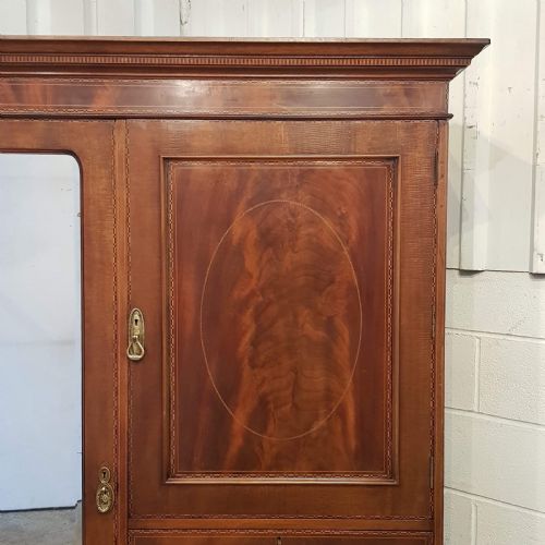 fig 2. ANTIQUE EDWARDIAN INLAID MAHOGANY COMB8NATION WARDROBE C1900