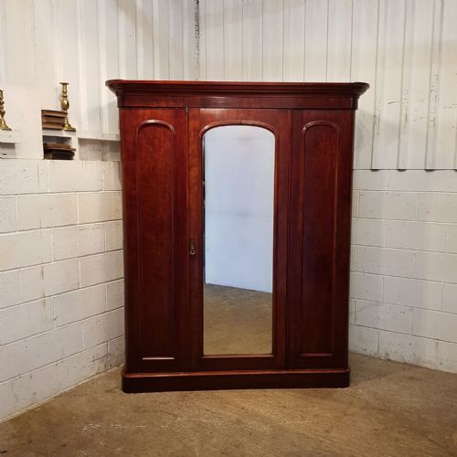 fig 1. ANTIQUE VICTORIAN SMALL MAHOGANY TRIPLE WARDROBE COMPACTUM C1880