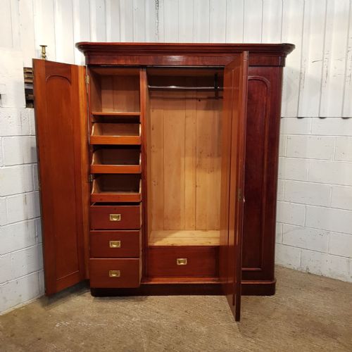 fig 2. ANTIQUE VICTORIAN SMALL MAHOGANY TRIPLE WARDROBE COMPACTUM C1880