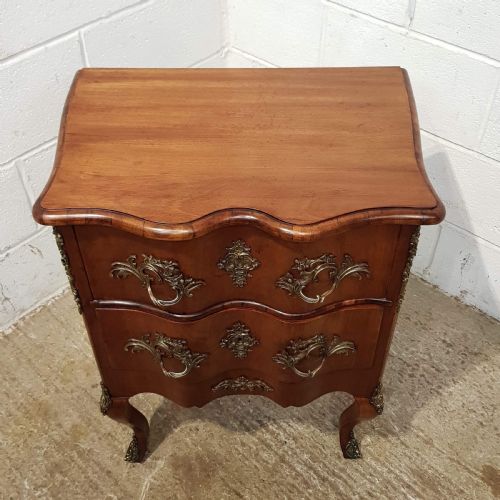 fig 1. ANTIQUE ITALIAN WALNUT SMALL ROCOCO CHEST OF DRAWERS C1900
