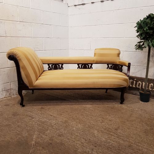 Antique Late Victorian Mahogany Framed Chaise Longue C1890