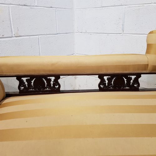 fig 2. ANTIQUE LATE VICTORIAN MAHOGANY FRAMED CHAISE LONGUE C1890