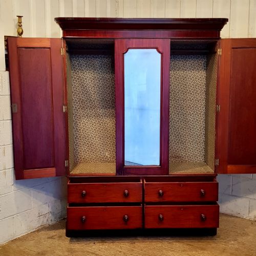 fig 2. ANTIQUE VICTORIAN MAHOGANY DOUBLE WARDROBE C1880