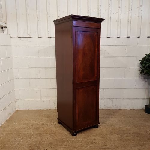 fig 1. ANTIQUE PAIR REGENCY MAHOGANY SENTRY BOX SINGLE WARDROBES C1820