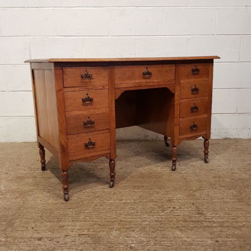fig 1. ANTIQUE EDWARDIAN OAK TWIN PEDESTAL DESK C1900
