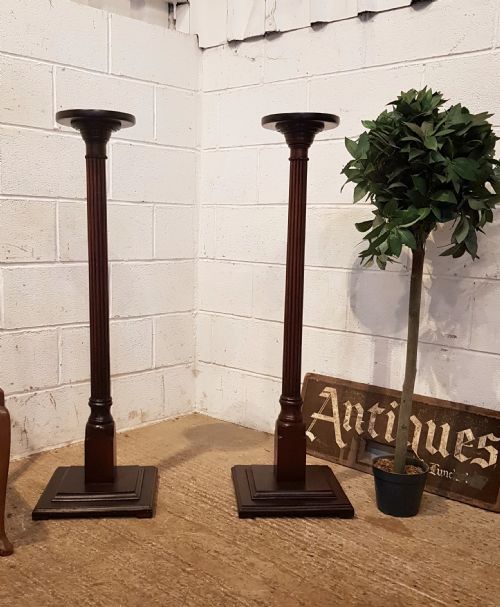 Antique Pair Victorian Mahogany Torchere’s C1880