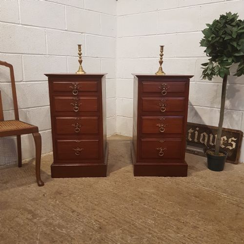 Antique Pair Edwardian Mahogany Side Cabinets C1900