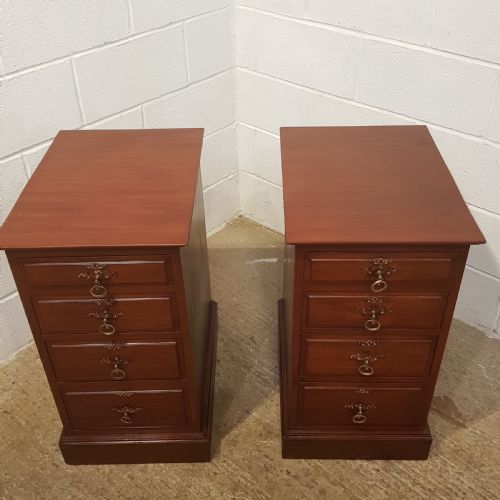 fig 2. ANTIQUE PAIR EDWARDIAN MAHOGANY SIDE CABINETS C1900