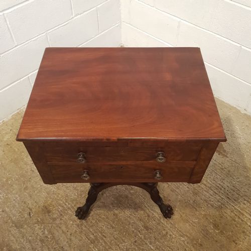 fig 2. ANTIQUE WILLIAM 1V MAHOGANY WORK TABLE C1830