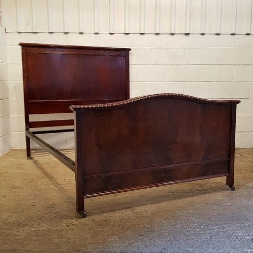 fig 2. ANTIQUE EDWARDIAN CHIPPENDALE MAHOGANY DOUBLE BED C1900