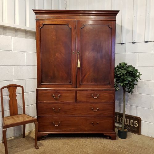 Antique Regency Mahogany Linen Press C1820