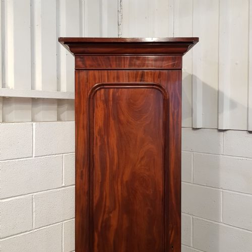 fig 2. ANTIQUE PAIR VICTORIAN FLAMED MAHOGANY SENTRY WARDROBES C1880