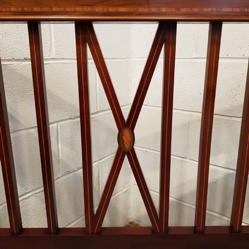 fig 2. ANTIQUE EDWARDIAN REGENCY INLAID MAHOGANY KING SIZE BED c1900