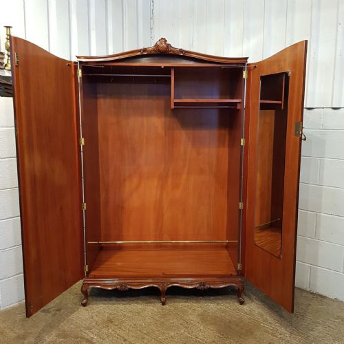 fig 2. ANTIQUE BURR WALNUT QUEEN ANNE DOUBLE WARDROBE C1920